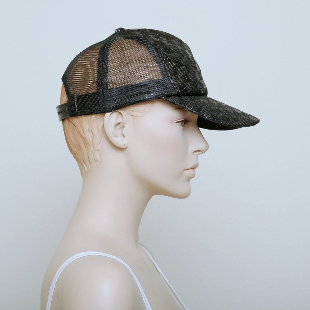 Sequins Checker Mesh Cap - Picture 2 of 6